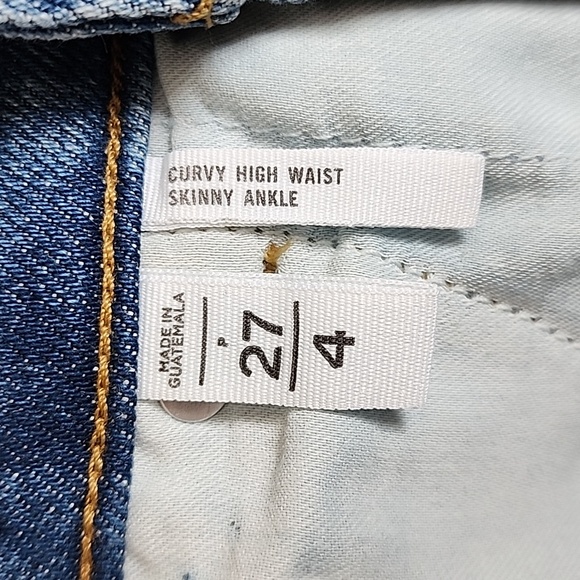 LOFT CURVY HIGH WAIST SKINNY ANKLE JEANS/  SIZE 27/4 - Picture 6 of 13